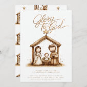 Krippe Baby Jesus Religiöse Weihnachten Einladung (Vorne/Hinten)