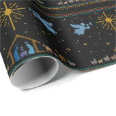 Krippe Christlich frohe Weihnachten Jesus Geschenkpapier (Rolleneckpunkt)