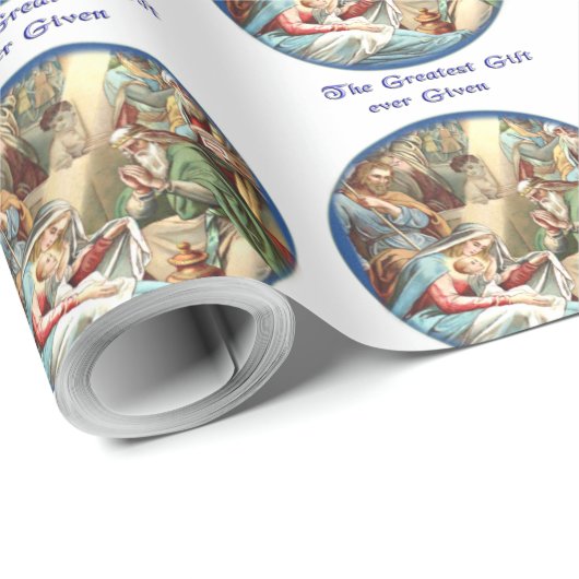 Krippe Christlich Geschenkpapier (Rolleneckpunkt)