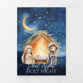 Krippe Christliches Jahr im Review Weihnachten Dreifach Gefaltete Urlaubskarte (Cover)