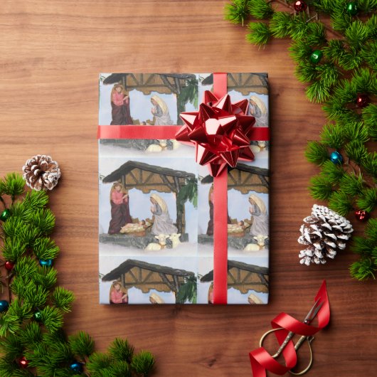 Krippe - Creche Christmas Village Paper Geschenkpapier (Feiertagsgeschenk)