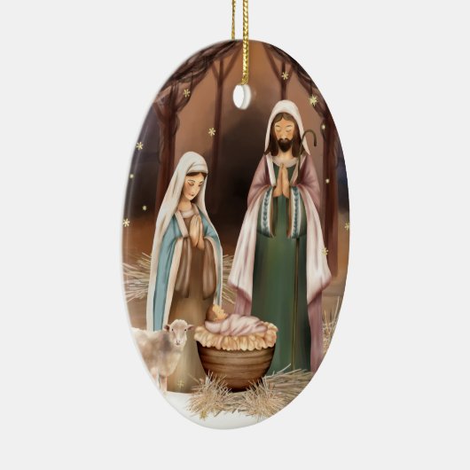 Krippe Custom Christmas Keramik Ornament (Rechts)