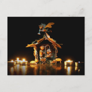 Krippe der Acorn-Elfen - Weihnachtskarte Postkarte