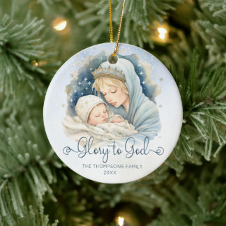 Krippe der Wasserfarbe Ruhm zu Gott Weihnachten Keramik Ornament