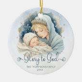 Krippe der Wasserfarbe Ruhm zu Gott Weihnachten Keramik Ornament (Vorne)