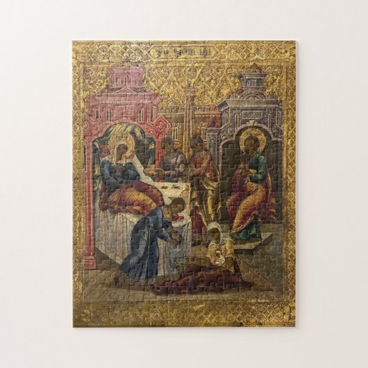 Krippe des orthodoxen Theotokos-Christlichen Ikons Puzzle (Vertikal)