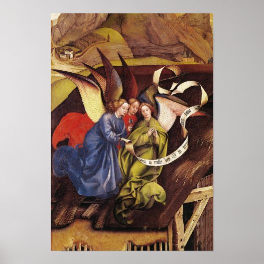 Krippe, Detail dreier Engel, c.1425 Poster (Vorne)