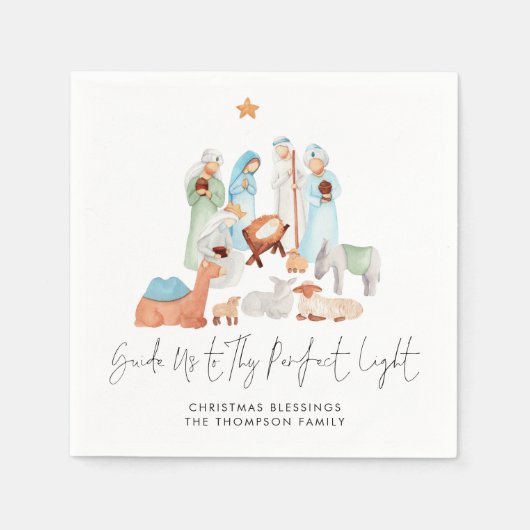 Krippe Drei Könige Schriftzeichen Name Serviette (Vorderseite)
