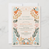 Krippe Engel Religiöse Weihnachtsfeier Einladung (Vorderseite)