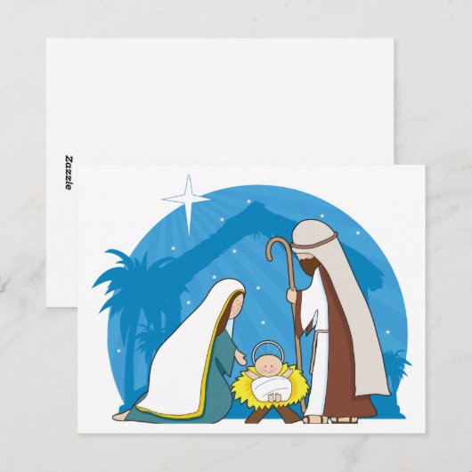 Krippe Feiertagskarte (Vorne/Hinten)