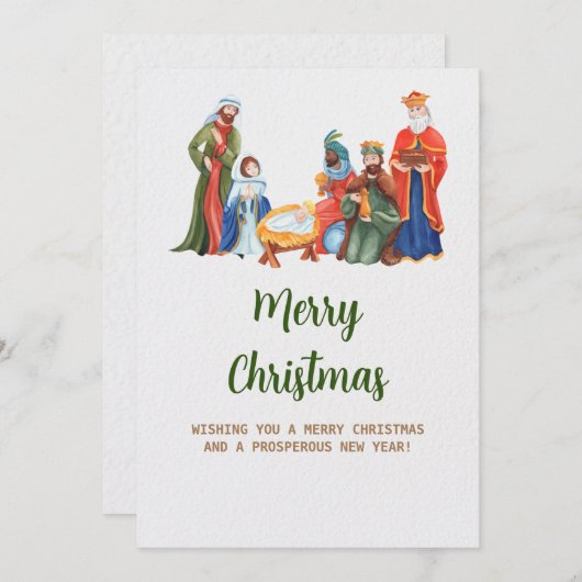 Krippe Feiertagskarte (Vorne/Hinten)