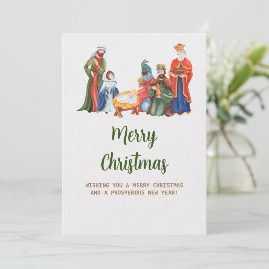 Krippe Feiertagskarte (Stehend Vorderseite)