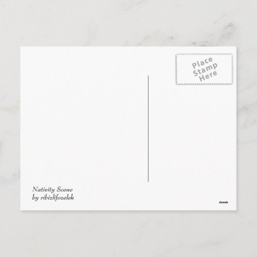 Krippe Feiertagspostkarte (Rückseite)