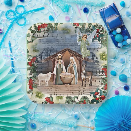 Krippe, Freude an der Welt, Pappteller (Party)