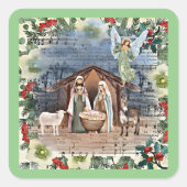 Krippe, Freude an der Welt, Quadratischer Aufkleber (Vorderseite)