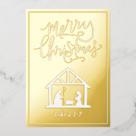 Krippe Frohe Weihnachten Folien Feiertagskarte