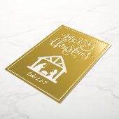 Krippe Frohe Weihnachten Folien Feiertagskarte (Gedreht)