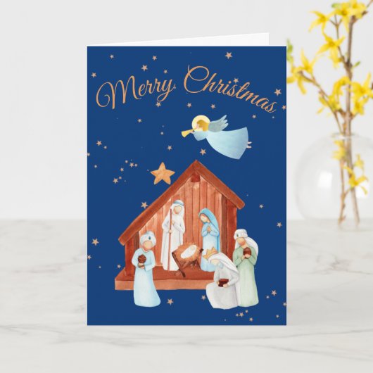 Krippe Frohe Weihnachten Karte (Gelbe Blume)