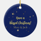 Krippe Frohe Weihnachten Keramik Ornament (Hinten)