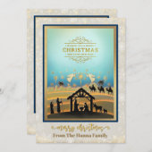 Krippe "Frohe Weihnachten und Glück im neuen Jahr" (Vorne/Hinten)