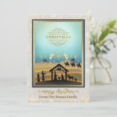 Krippe "Frohe Weihnachten und Glück im neuen Jahr" (Stehend Vorderseite)