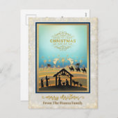 Krippe "Frohe Weihnachten und Glück im neuen Jahr" (Vorne/Hinten)