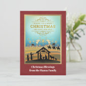 Krippe "Frohe Weihnachten und Glück im neuen Jahr" (Stehend Vorderseite)