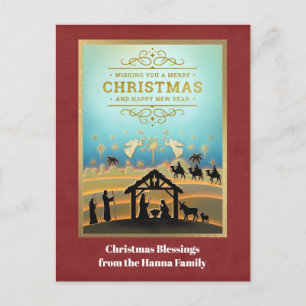 Krippe "Frohe Weihnachten und Glück im neuen Jahr"
