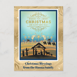 Krippe "Frohe Weihnachten und Glück im neuen Jahr"