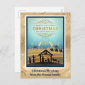 Krippe "Frohe Weihnachten und Glück im neuen Jahr" (Vorne/Hinten)