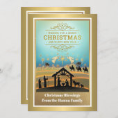 Krippe "Frohe Weihnachten und Glück im neuen Jahr" (Vorne/Hinten)