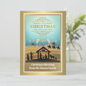 Krippe "Frohe Weihnachten und Glück im neuen Jahr" (Stehend Vorderseite)