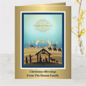 Krippe "Frohe Weihnachten und Glück im neuen Jahr" Karte (Gelbe Blume)