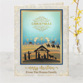 Krippe "Frohe Weihnachten und Glück im neuen Jahr" Karte (Gelbe Blume)