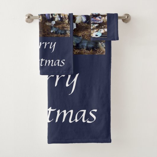 Krippe Frohe Weihnachtsbath Handtuch Set (Insitu)