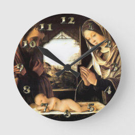 Krippe für Weihnachten - Heilige Familie, Costa Runde Wanduhr