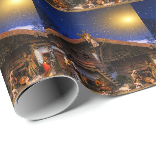 Krippe Geschenkpapier (Rolleneckpunkt)