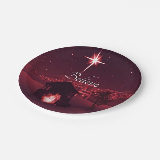 Krippe glauben pappteller (Schrägansicht)