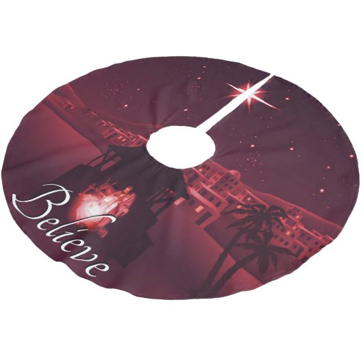 Krippe glauben polyester weihnachtsbaumdecke (Schrägansicht)