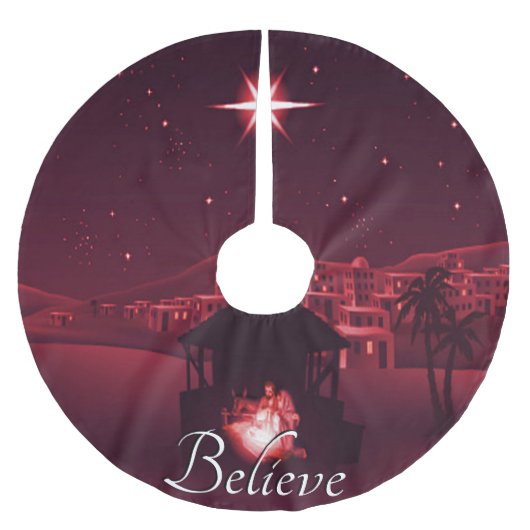Krippe glauben polyester weihnachtsbaumdecke (Vorderseite)