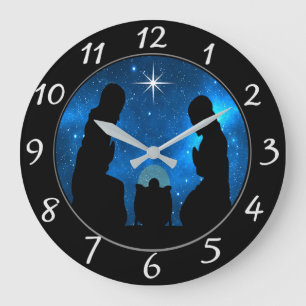 Krippe Große Wanduhr