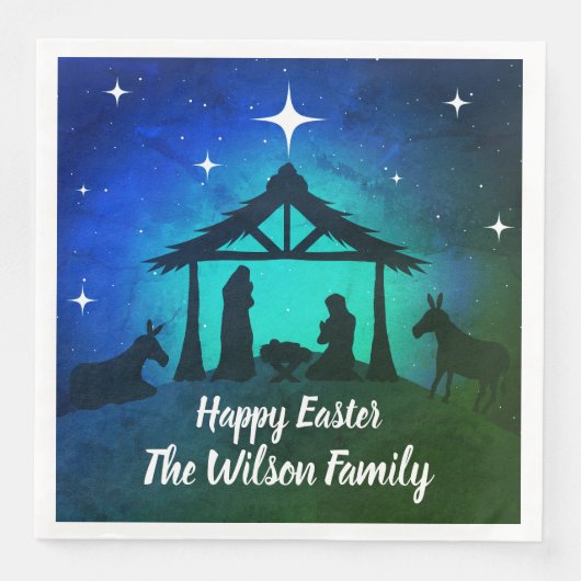 Krippe - Happy Oaster | Serviette (Vorderseite)