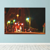 Krippe im Freien Leinwanddruck (Insitu (Holzboden))