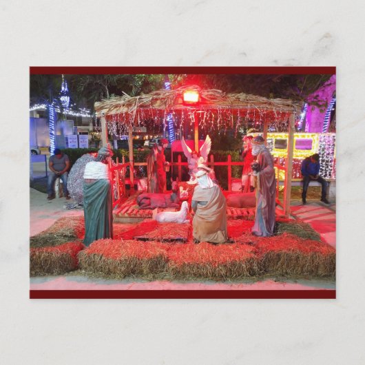 Krippe in Tulum (Karo) Feiertagspostkarte (Vorderseite)