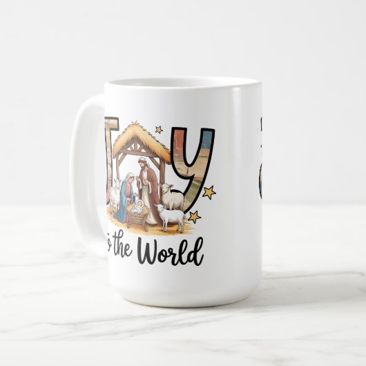 Krippe Jesus Joy to the World Christlich Kaffeetasse (Vorderseite Links)