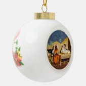 Krippe Jesus Mary Joseph Weihnachten Keramik Kugel-Ornament (Links)