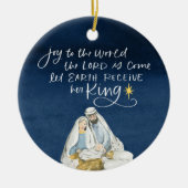 Krippe Joy Watercolor Religiöse Weihnachten Keramik Ornament (Vorne)