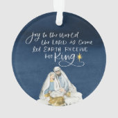 Krippe Joy Watercolor Religiöse Weihnachten Ornament (Rückseite)