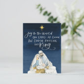 Krippe Joy Watercolor Religiöse Weihnachten Postkarte (Stehend Vorderseite)