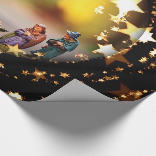 Krippe Jungfrau Mary Jesus Weihnachtsstars Geschenkpapier (Ecke)